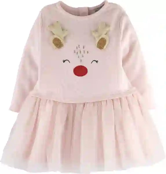 Resim Geyik Nakışlı Elbise 16053