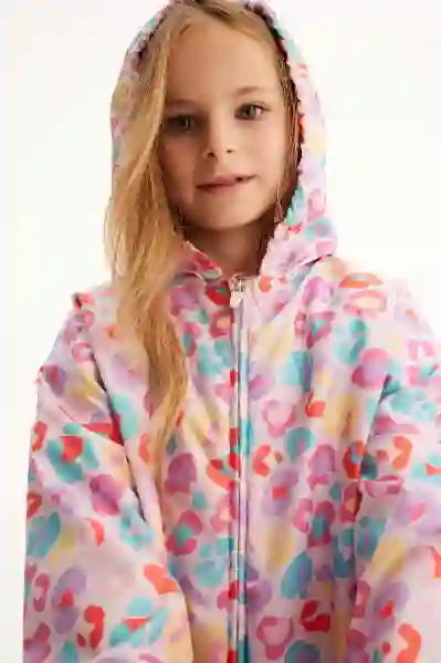 Resim Leopar Desenli Yağmurluk 16547