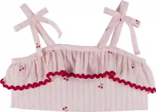 Resim Kirazlı Crop Bluz 19214