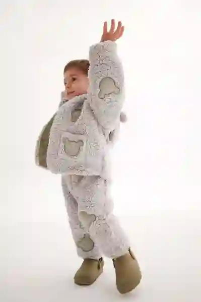 Resim Nakışlı Peluş Mont 16986