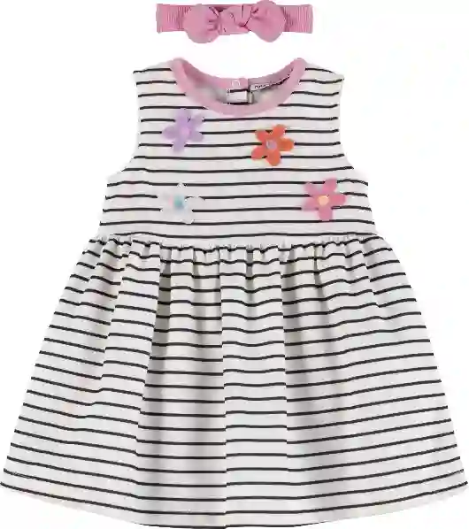 Resim Çiçek Nakışlı Saç Bandlı Elbise 16309