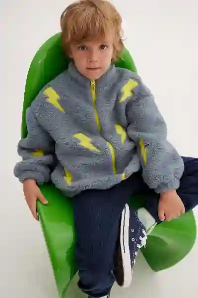 Resim Nakışlı Peluş Mont 17108