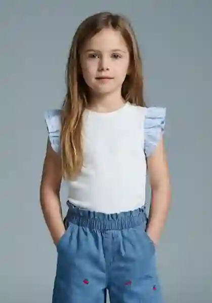 Resim Kolu Fırfırlı Bluz 19495