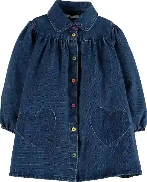 Resim Nakışlı Kot Gömlek Elbise 16958