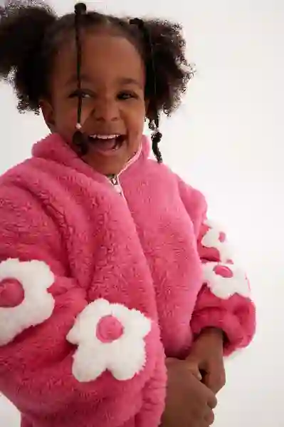 Resim Nakışlı Peluş Mont 16943