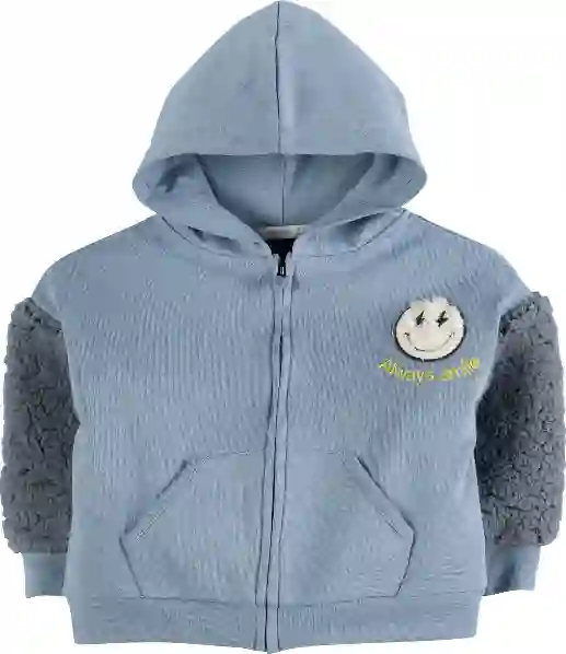 Resim Nakışlı Fermuarlı Sweatshirt 17027