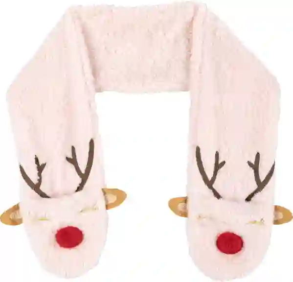 Resim Geyik Nakışlı Peluş Atkı 16959