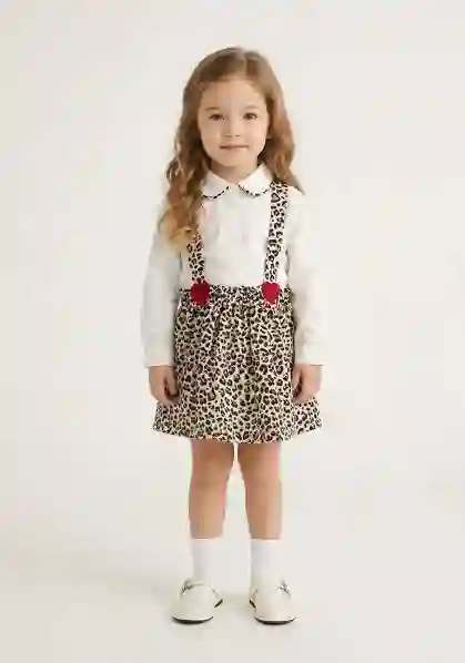 Resim Leopar Askılı Etek 19464