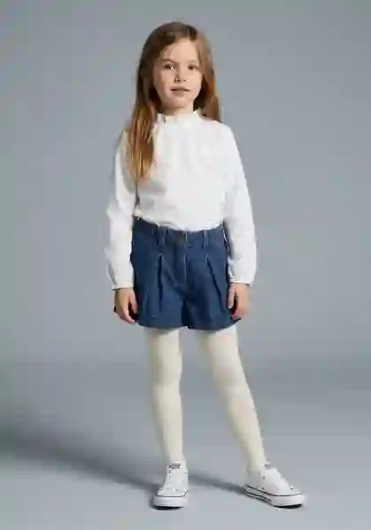 Resim Pileli Kot Şort 18938